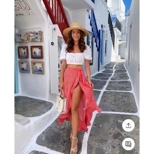 & OTHER STORIES RUFFLE WRAP MIDI SKIRT - SIZE 6